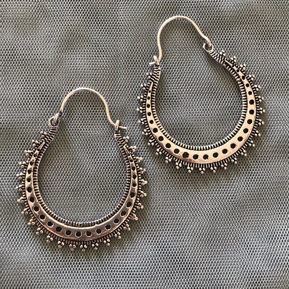 Bohemian Silver Earrings - Picture 2 of 4